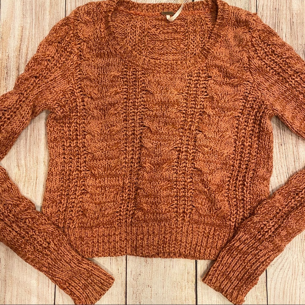 Free People Cable Knit Pullover Sweater